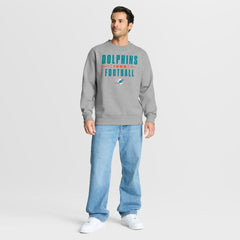Miami Dolphins Powerful Throw Legacy Pullover Sweatshirt Heather Gray - Fanatics