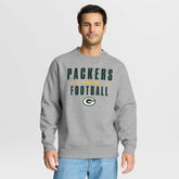 Green Bay Packers Powerful Throw Legacy Pullover Sweatshirt Heather Gray - Fanatics
