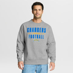 Los Angeles Chargers Powerful Throw Legacy Pullover Sweatshirt Heather Gray - Fanatics