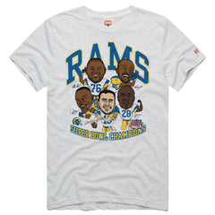 Los Angeles Rams Homage Unisex Super Bowl XXXIV Champs Player Graphic Tri-Blend T-Shirt Ash - NFL