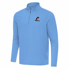 Miami Marlins Antigua Intent Quarter-Zip Top Clearance