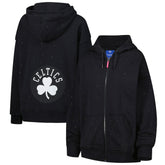 NBA - Boston Celtics Terez Women's Oversized Allover Gemstone Full-Zip Hoodie - Black