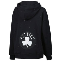 NBA - Boston Celtics Terez Women's Oversized Allover Gemstone Full-Zip Hoodie - Black
