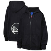 NBA - Golden State Warriors Terez Women's Oversized Allover Gemstone Full-Zip Hoodie - Black