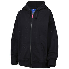 NBA - Golden State Warriors Terez Women's Oversized Allover Gemstone Full-Zip Hoodie - Black