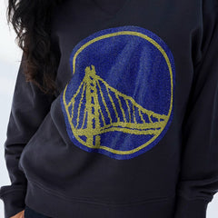NBA - Golden State Warriors Terez Women's Gemstone Logo Pullover Sweatshirt - Black
