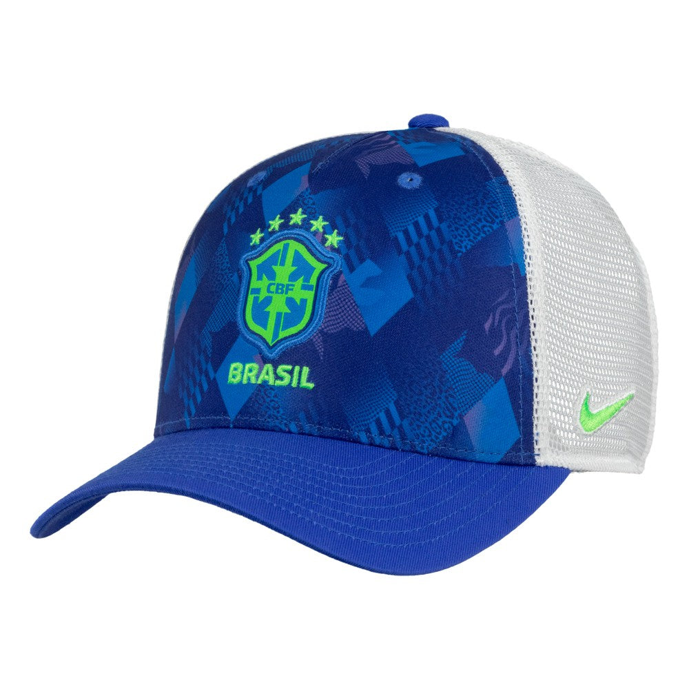 Nike Brazil National Team Unisex Rise Printed Trucker Adjustable Hat - Blue