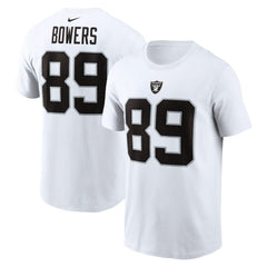 Brock Bowers Las Vegas Raiders Name & Number T-Shirt White - Nike