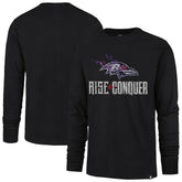 Baltimore Ravens '47 Rise and Conquer Franklin Long Sleeve T-Shirt Black - 47 brand