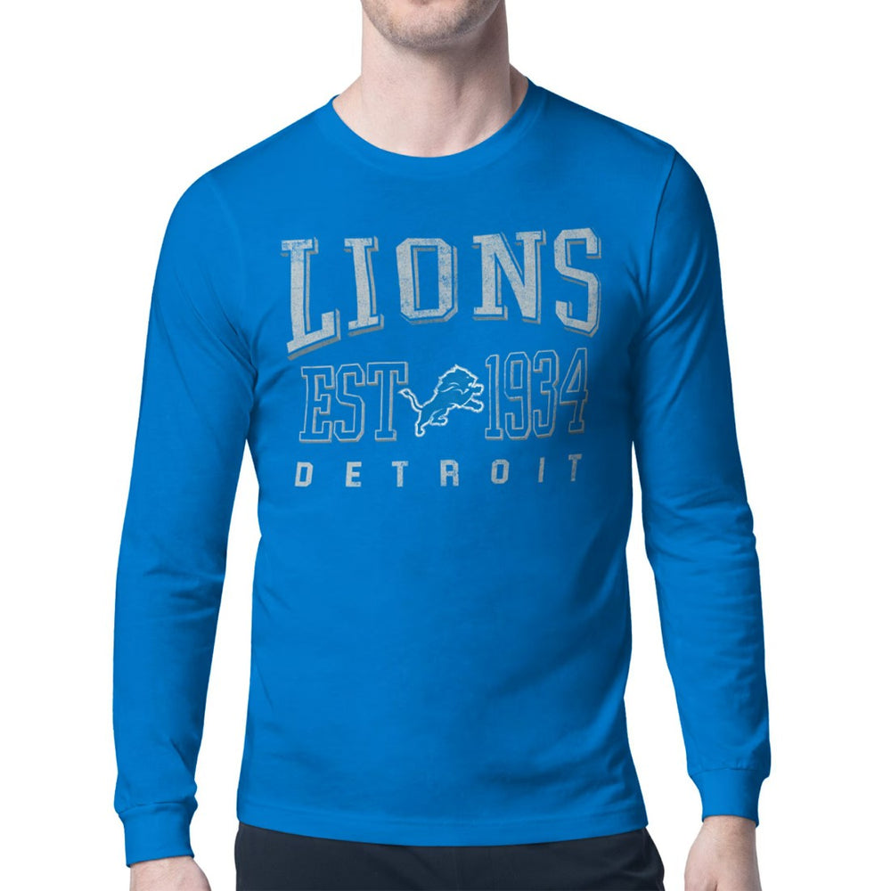 Detroit Lions Starter Retro Team Logo Long Sleeve T-Shirt Blue - NFL