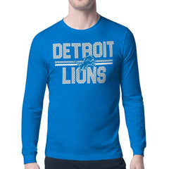 Detroit Lions Starter Mesh Look Retro Team Logo Long Sleeve T-Shirt - Blue - NFL