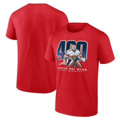 Sergei Bobrovsky Florida Panthers - 400 Career Wins T-Shirt Red