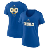 Buffalo Sabres - Women's Personalized Name & Number Midfielder V-Neck T-Shirt Royal
