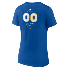 Buffalo Sabres - Women's Personalized Name & Number Midfielder V-Neck T-Shirt Royal