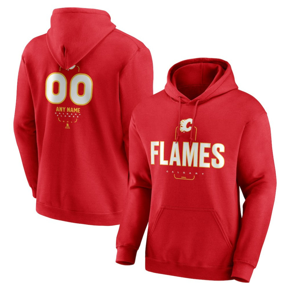 Calgary Flames - Personalized Name & Number Midfielder Pullover Hoodie Red