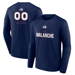Colorado Avalanche - Personalized Name & Number Midfielder Long Sleeve T-Shirt Navy