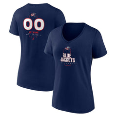 Columbus Blue Jackets - Women's Personalized Name & Number Midfielder V-Neck T-Shirt Navy