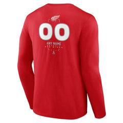 Detroit Red Wings - Personalized Name & Number Midfielder Long Sleeve T-Shirt Red