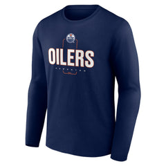 Edmonton Oilers - Personalized Name & Number Midfielder Long Sleeve T-Shirt Navy