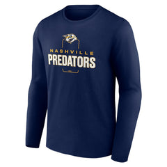 Nashville Predators - Personalized Name & Number Midfielder Long Sleeve T-Shirt Navy