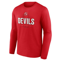 New Jersey Devils - Personalized Name & Number Midfielder Long Sleeve T-Shirt Red