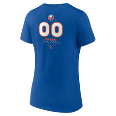 New York Islanders - Women's Personalized Name & Number Midfielder V-Neck T-Shirt Royal