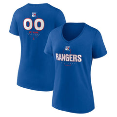 New York Rangers Women's Personalized Name & Number Midfielder V-Neck T-Shirt Blue