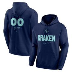 Seattle Kraken Personalized Name & Number Midfielder Pullover Hoodie Deep Sea Blue