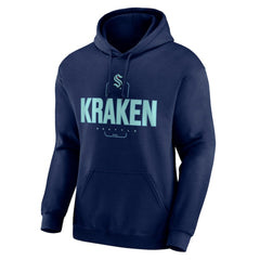Seattle Kraken Personalized Name & Number Midfielder Pullover Hoodie Deep Sea Blue
