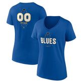 St. Louis Blues - Women's Personalized Name & Number Midfielder V-Neck T-Shirt Blue