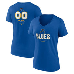 St. Louis Blues - Women's Personalized Name & Number Midfielder V-Neck T-Shirt Blue