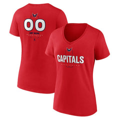 Washington Capitals Women's Personalized Name & Number Midfielder V-Neck T-Shirt Red