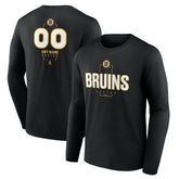 Boston Bruins Personalized Name & Number Midfielder Long Sleeve T-Shirt Black
