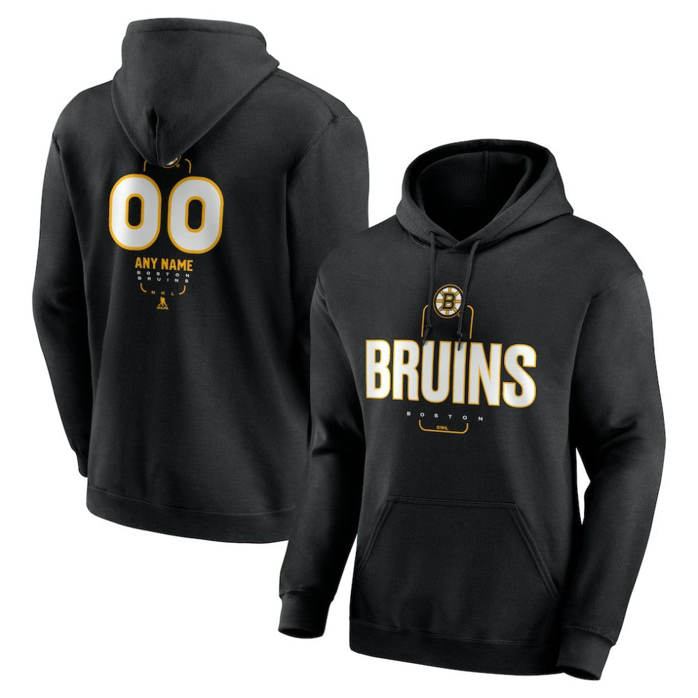 Boston Bruins Personalized Name & Number Midfielder Pullover Hoodie Black