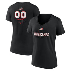 Carolina Hurricanes - Women's Personalized Name & Number Midfielder V-Neck T-Shirt Black