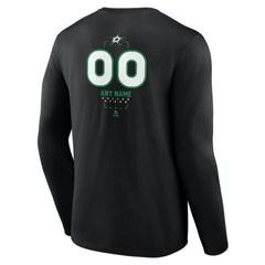 Dallas Stars - Personalized Name & Number Midfielder Long Sleeve T-Shirt Black