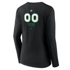 Dallas Stars - Women's Personalized Name & Number Midfielder Long Sleeve V-Neck T-Shirt Black