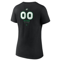 Dallas Stars - Women's Personalized Name & Number Midfielder V-Neck T-Shirt Black