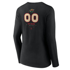 Minnesota Wild - Women's Personalized Name & Number Midfielder Long Sleeve V-Neck T-Shirt Black