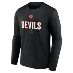 New Jersey Devils - Personalized Name & Number Midfielder Long Sleeve T-Shirt Black