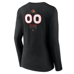 Ottawa Senators - Women's Personalized Name & Number Midfielder Long Sleeve V-Neck T-Shirt Black