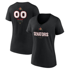 Ottawa Senators - Women's Personalized Name & Number Midfielder V-Neck T-Shirt Black