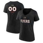 Philadelphia Flyers - Women's Personalized Name & Number Midfielder V-Neck T-Shirt Black