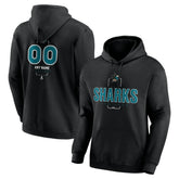San Jose Sharks - Personalized Name & Number Midfielder Pullover Hoodie Black
