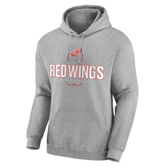 Detroit Red Wings - Personalized Name & Number Midfielder Pullover Hoodie Gray