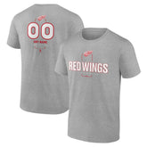 Detroit Red Wings - Personalized Name & Number Midfielder T-Shirt Gray