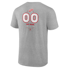 Detroit Red Wings - Personalized Name & Number Midfielder T-Shirt Gray
