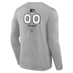 Philadelphia Flyers - Personalized Name & Number Midfielder Long Sleeve T-Shirt Gray