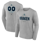 Seattle Kraken Personalized Name & Number Midfielder Long Sleeve T-Shirt Gray