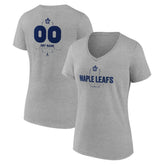 Toronto Maple Leafs - Women's Personalized Name & Number Midfielder V-Neck T-Shirt Gray